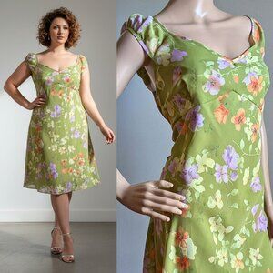 NWT Vintage Y2K Just Choon Floral Mini Dress Prairie Cottagecore Plus Size 19